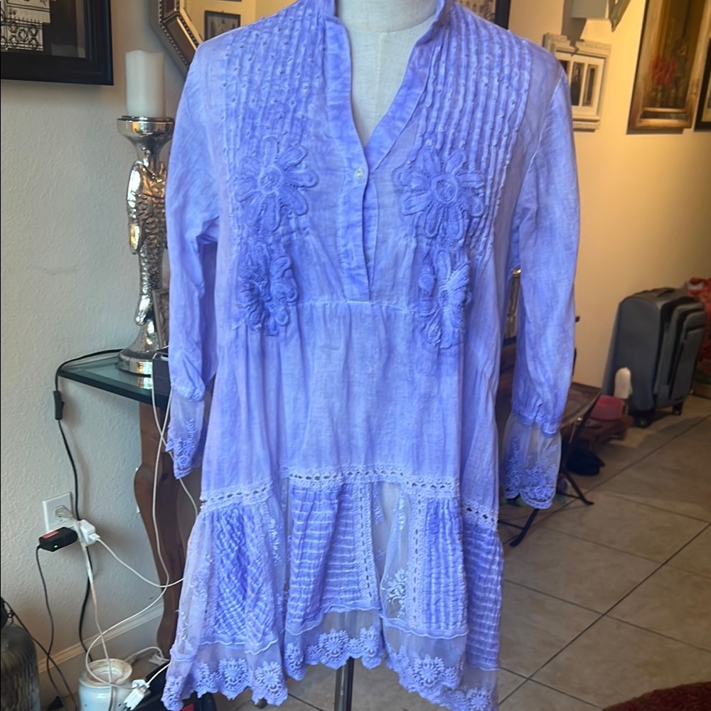 Muche Muchette Lavender Embroidered Women's Top